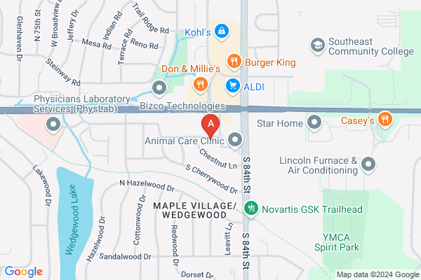 Map showing the location of the Delta Eta Project house in Lincoln, NE