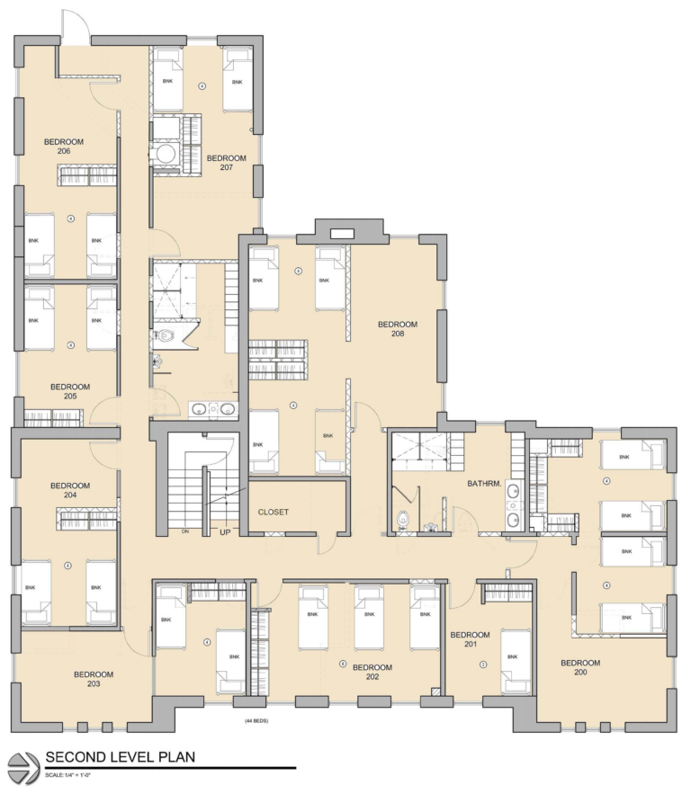 Renovation drawings- fourth floor plan of house. Preservation. Community.